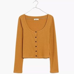 NWT Madewell Ribbed Cardigan Crop Tee